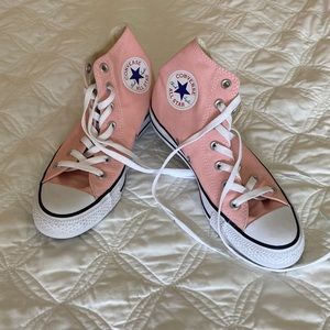 Pink classic high top converse womens 8